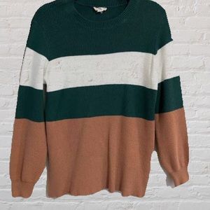 Entro color striped crewneck sweater XL